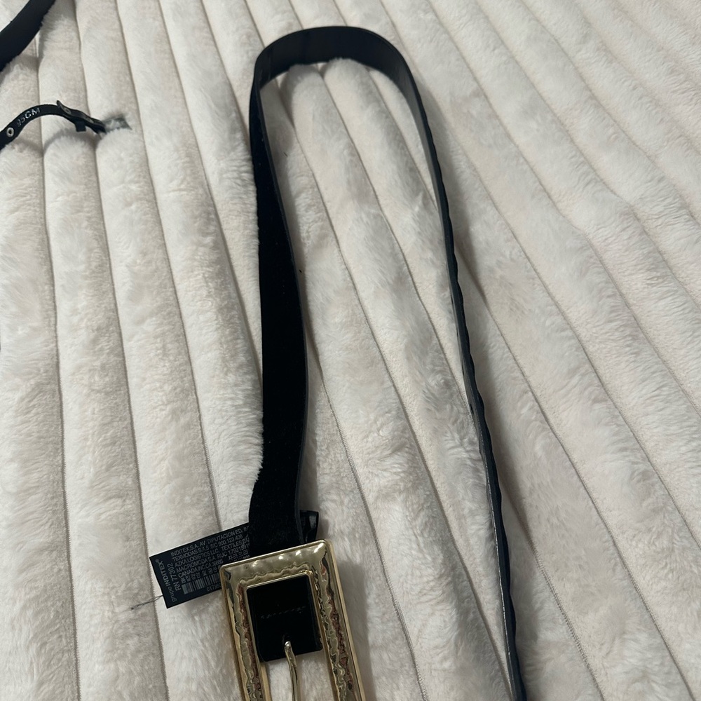 Zara Black Belt with Gold Buckle